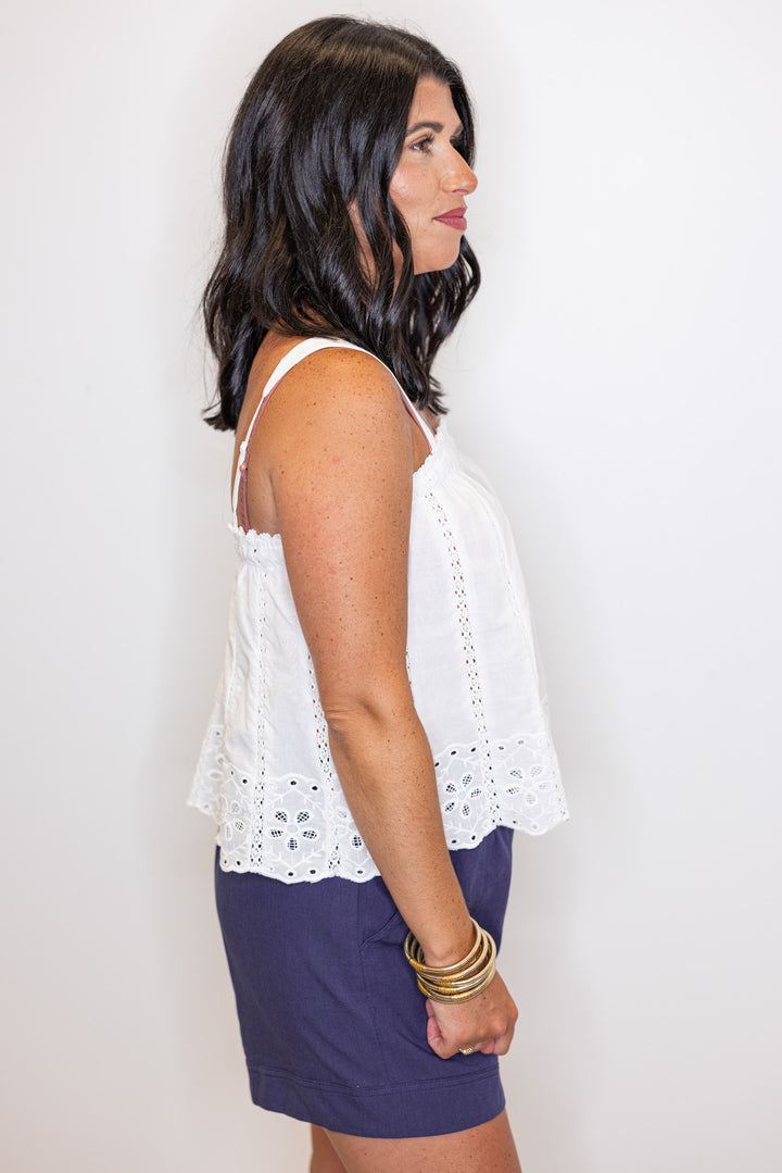 Lovely Lace Ivory Embroidered Top