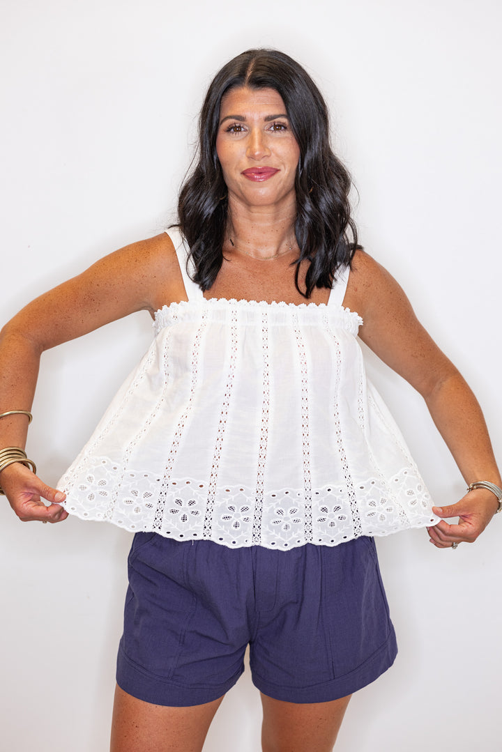 Lovely Lace Ivory Embroidered Top