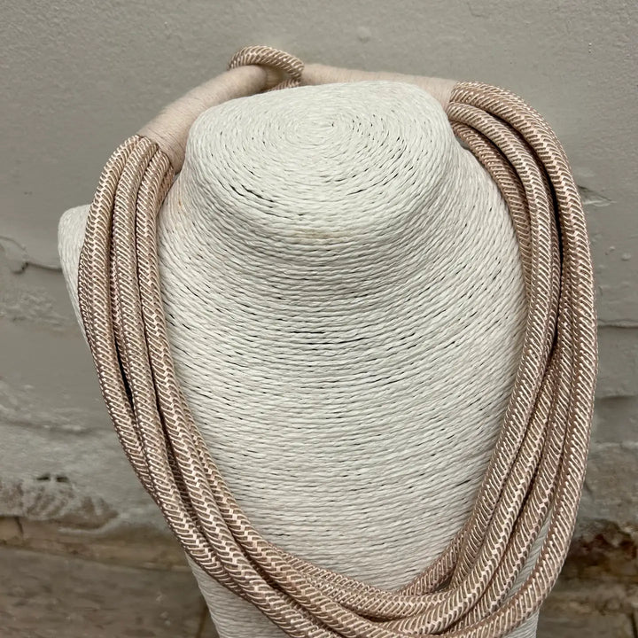 women's rope slub chunky necklace ecru