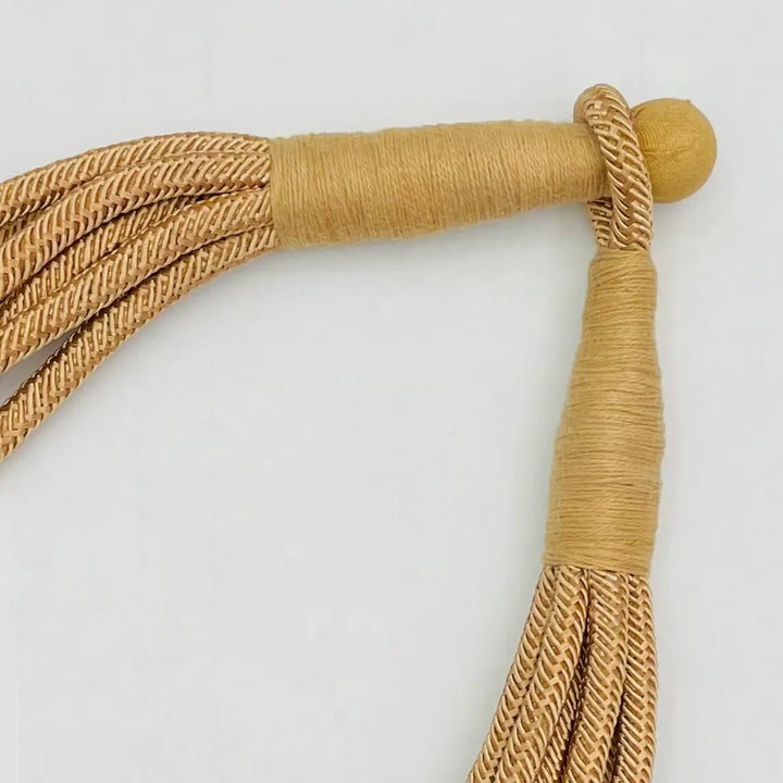 women's rope slub chunky necklace tan details