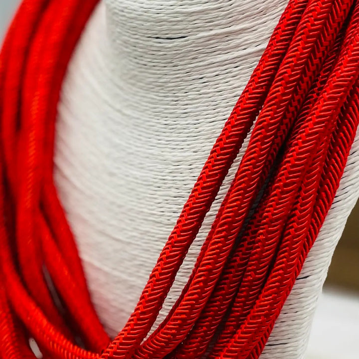 women's rope slub chunky necklace red details