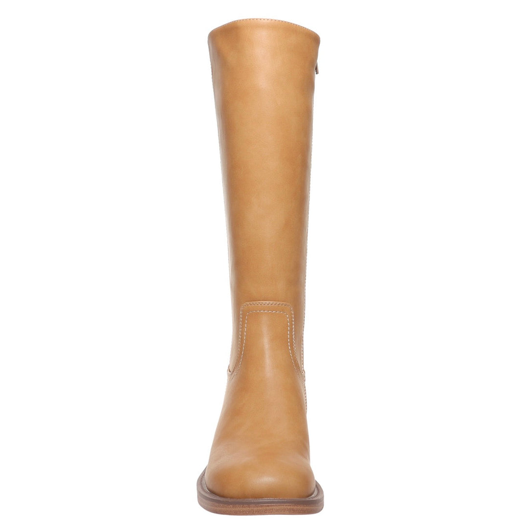 women's tall caramel tan riding boots front