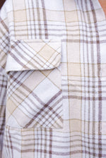 plaid ivory flannel top