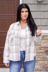 plaid ivory flannel top