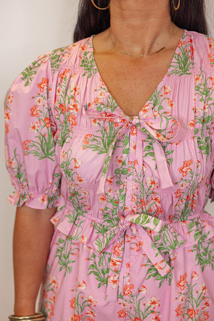 pink floral print cropped jumpsuit