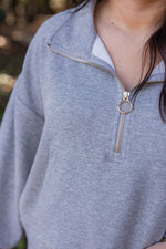 heather grey quarter zip pullover