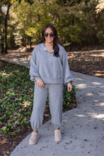 heather grey elastic band joggers