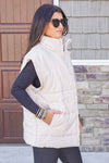 women's oversized athletic puffer vest