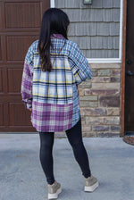 purple plaid flannel shirt