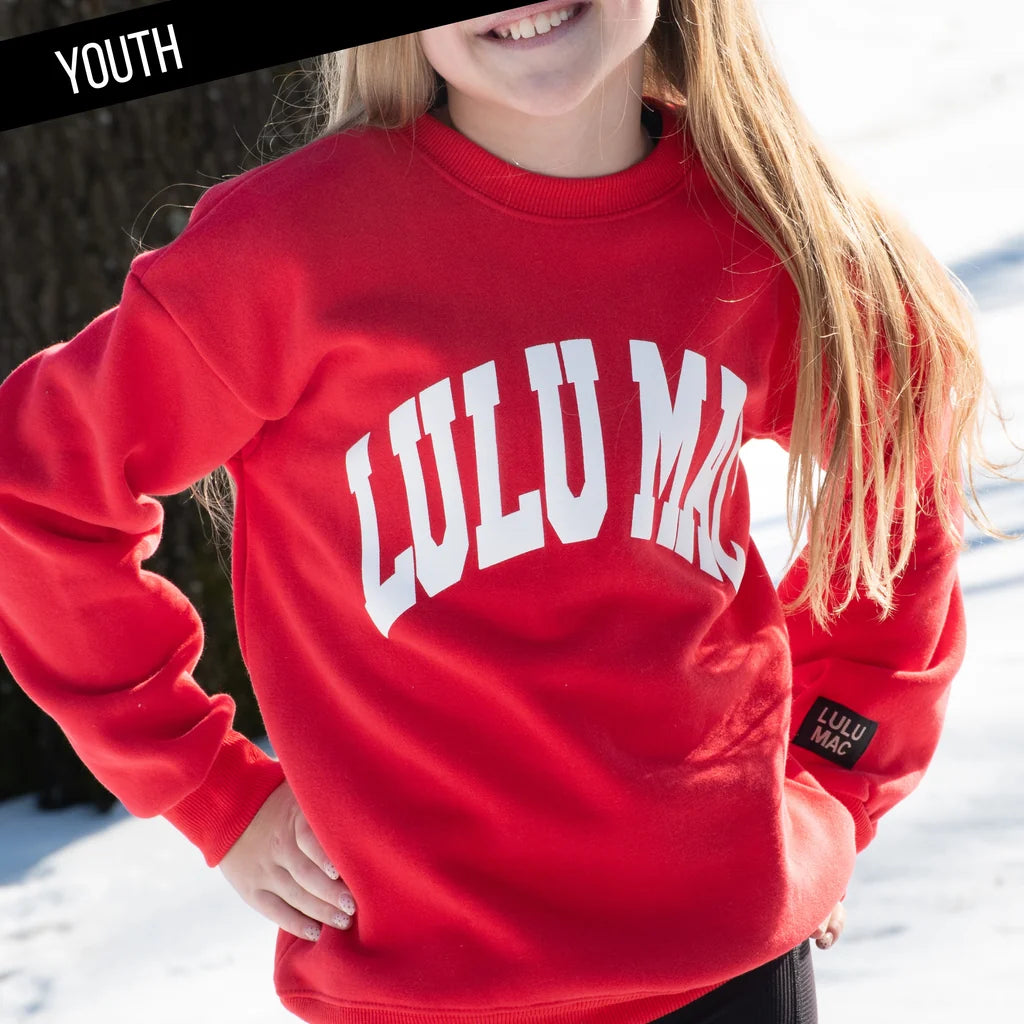 Lulu Mac Youth Puff Red Sweatshirt