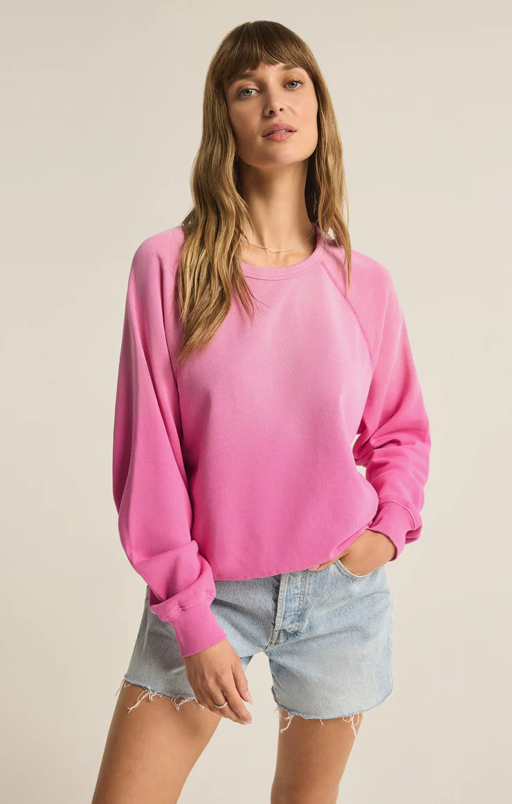 z supply washed ashore pink sweatshirt