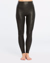 Spanx Faux leather very black moto leggings