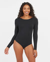 Spanx classic black scoop neck long sleeve bodysuit