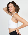 Spanx longline med impact sports bra in white