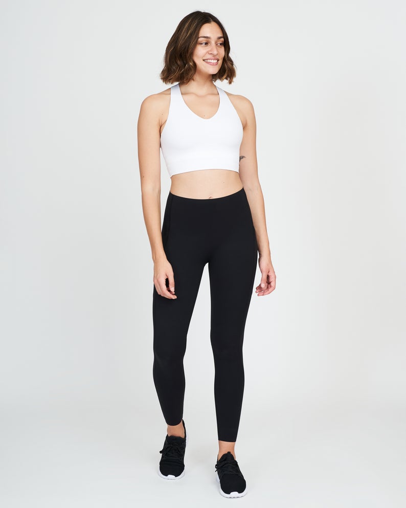 Spanx longline med impact sports bra in white